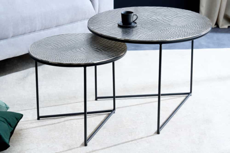 Set 2 masute de cafea ELEMENTS cu aspect de crocodil, 60 cm [1]