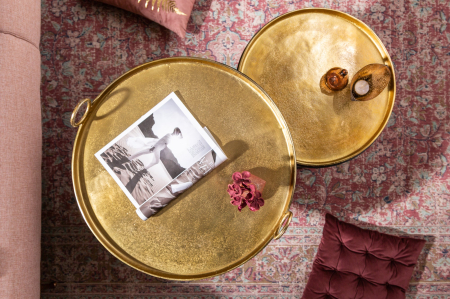 Set 2 masute de cafea ELEMENTS ORIENTALcu tava detasabila, 46-62 cm [5]