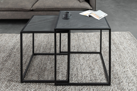 Set 2 masute de cafea MOUNTAIN SOUL cu aspect de marmura, 45/40 cm [4]