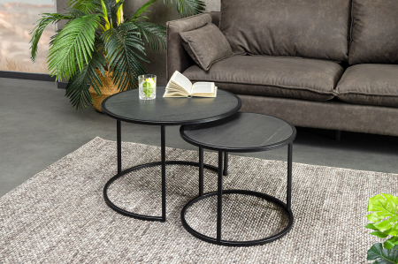 Set 2 masute de cafea MOUNTAIN SOUL cu aspect de marmura, 60/45 cm [2]