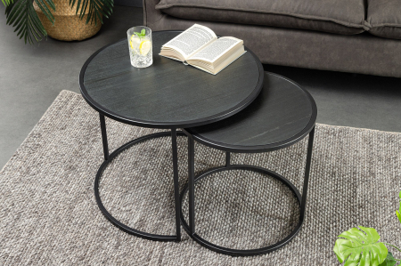 Set 2 masute de cafea MOUNTAIN SOUL cu aspect de marmura, 60/45 cm [3]