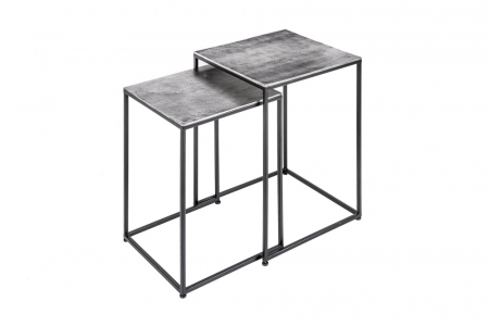 Living - Set 2 masute Elements cu blat din aluminiu si picioare din metal