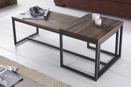 Set 2 masute Elements cu blat din lemn de salcam si picioare din metal [1]