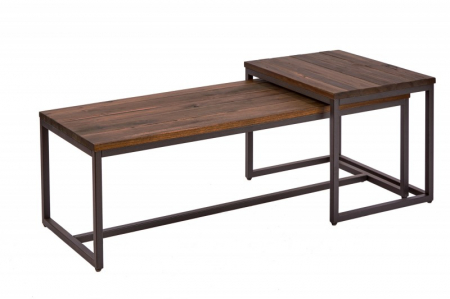 Set 2 masute Elements cu blat din lemn de salcam si picioare din metal [6]