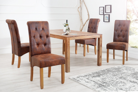 Set 2 scaune CASA din microfibra whisky maro [2]