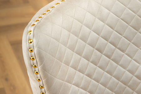 Set 2 scaune CASTLE cu inaltime ajustabila din catifea bej si cu accesoriu in forma de caap de leu [6]