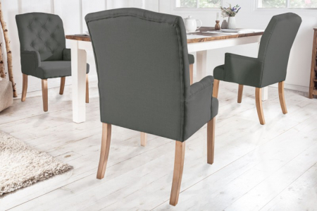 Set 2 scaune Castle cu tapiterie din tesatura structurala si picioare din lemn  [2]