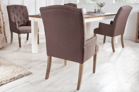 Set 2 scaune Castle cu tapiterie din tesatura structurala si picioare din lemn  [2]