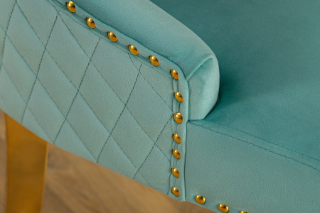 Set 2 scaune CASTLE DELUXE din catifea blue si accesoriu in forma de cap de leu [4]