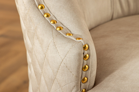 Set 2 scaune CASTLE din catifea bej si accesoriu in forma de cap de leu [7]