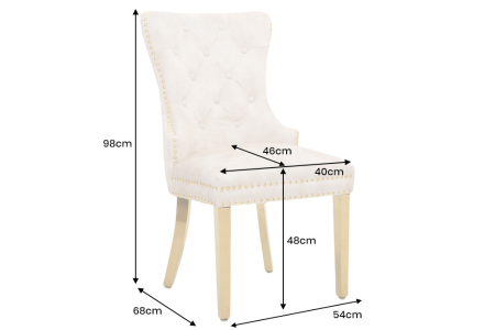 Set 2 scaune CASTLE din catifea bej si accesoriu in forma de cap de leu [10]