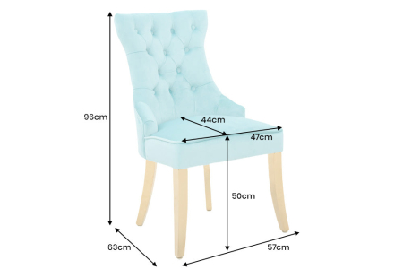 Set 2 scaune CASTLE din catifea blue si accesoriu metalic [8]