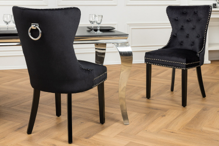 Set 2 scaune CASTLE din catifea neagra [4]