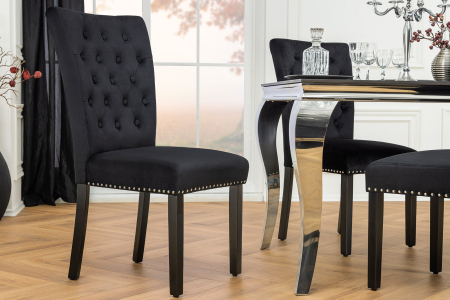 Set 2 scaune CASTLE din catifea neagra [1]