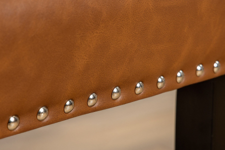 Set 2 scaune CASTLE din piele artificiala cognac [6]