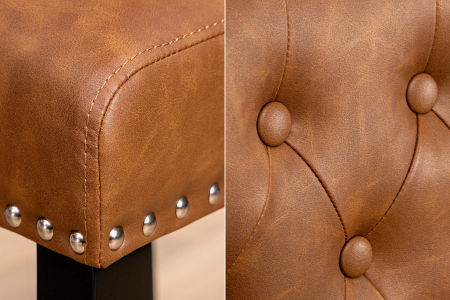 Set 2 scaune CASTLE din piele artificiala cognac [5]