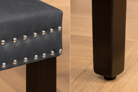 Set 2 scaune CASTLE din piele vintage artificiala neagra [6]