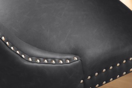 Set 2 scaune CASTLE din piele vintage artificiala neagra [5]