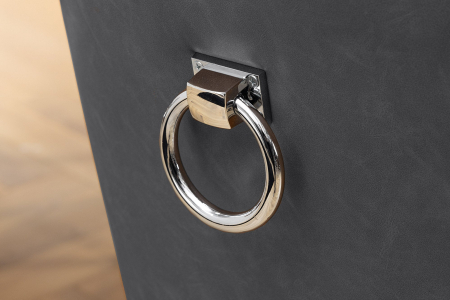 Set 2 scaune CASTLE din piele vintage artificiala neagra [7]