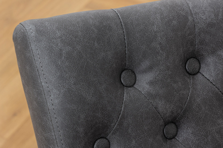 Set 2 scaune CASTLE din piele vintage neagra [4]