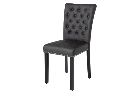 Scaune - Set 2 scaune CASTLE din piele vintage neagra