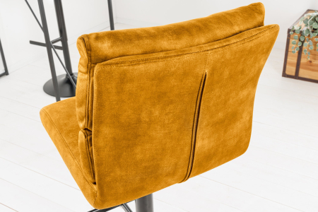 Set 2 scaune de bar COMFORT din catifea galben mustar, 64-85 cm [5]