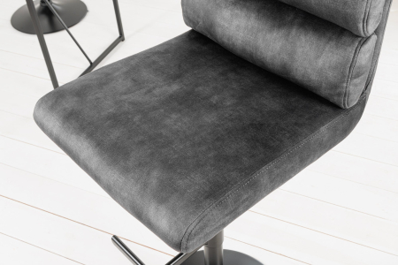 Set 2 scaune de bar COMFORT din catifea gri inchis, 64-85 cm [6]