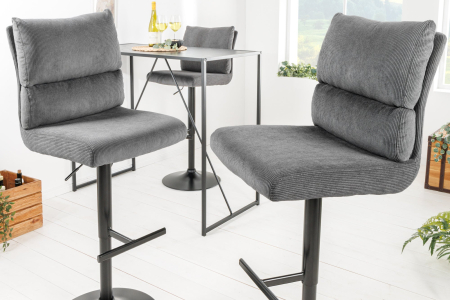 Set 2 scaune de bar COMFORT gri, 64-85 cm [2]