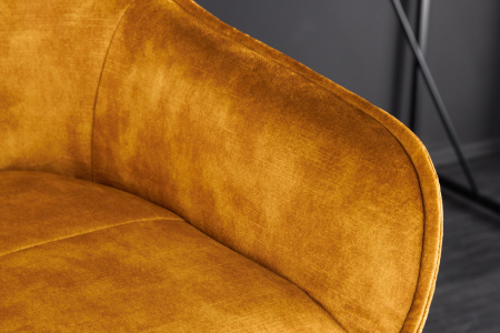 Set 2 scaune de bar EUPHORIA din catifea galben mustar, 74 cm [4]