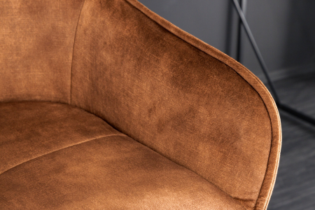 Set 2 scaune de bar EUPHORIA din catifea maro, 74 cm [4]