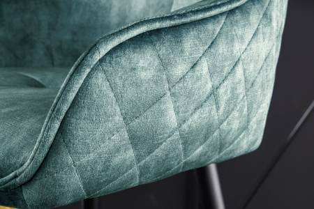 Set 2 scaune de bar EUPHORIA din catifea turquoise, 74 cm [5]