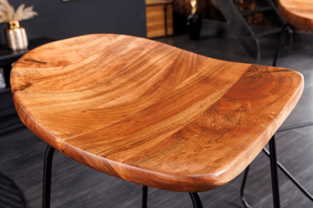 Set 2 scaune de bar MAMMUT din lemn de salcam, 85 cm [5]