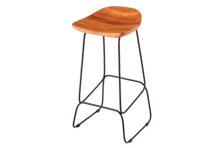 Scaune - Set 2 scaune de bar MAMMUT din lemn de salcam, 85 cm