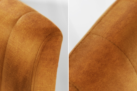 Set 2 scaune de bar PORTLAND din catifea galben mustar, 88-109 cm [3]