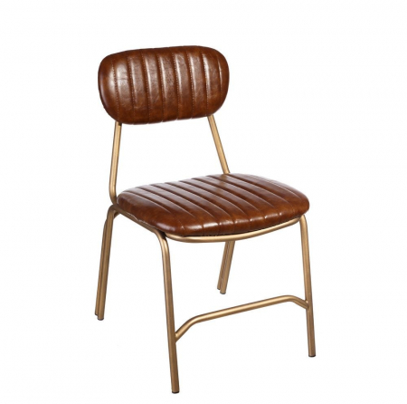 Scaune - Set 2 scaune din metal și piele 44 X 55 X 73 CM