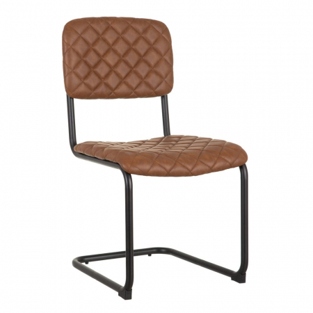 Scaune - Set 2 scaune din metal și piele 47 X 52 X 87 CM