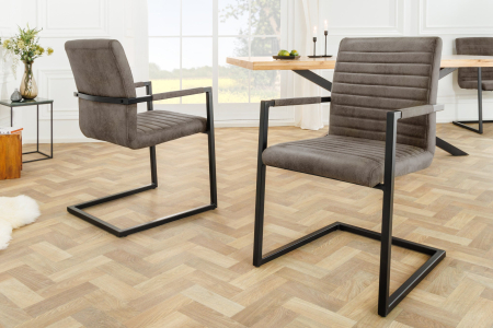 Set 2 scaune LOFT din microfibra taupe [4]