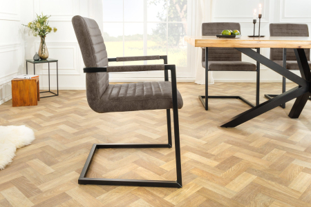 Set 2 scaune LOFT din microfibra taupe [2]