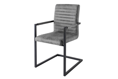 Scaune - Set 2 scaune LOFT din microfibra vintage gri