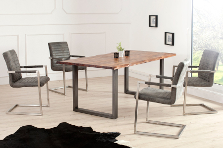 Set 2 scaune LOFT din microfibra vintage gri [2]