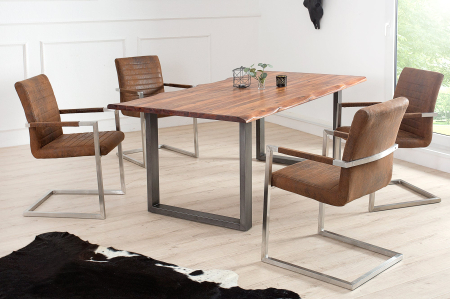 Set 2 scaune LOFT din microfibra vintage maro [2]