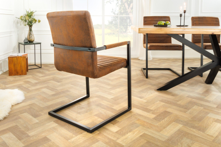 Set 2 scaune LOFT din microfibra vintage maro [3]