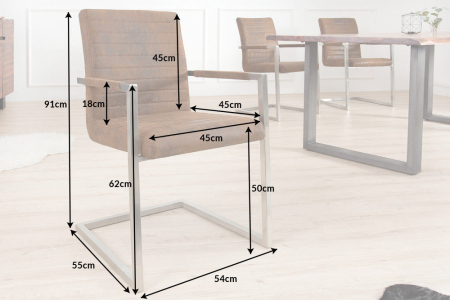 Set 2 scaune LOFT din microfibra vintage maro [6]