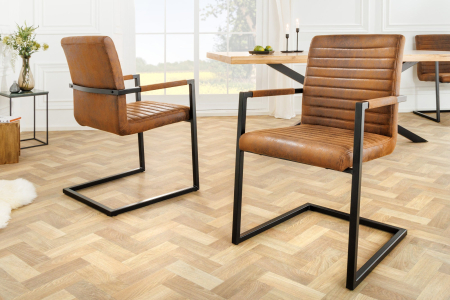 Set 2 scaune LOFT din microfibra vintage maro [4]