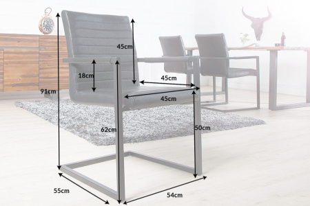 Set 2 scaune LOFT din piele sintetica neagra [5]