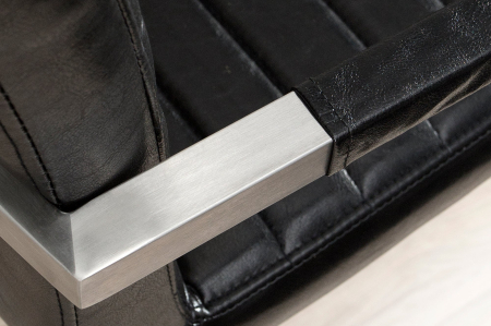 Set 2 scaune LOFT din piele sintetica neagra [5]