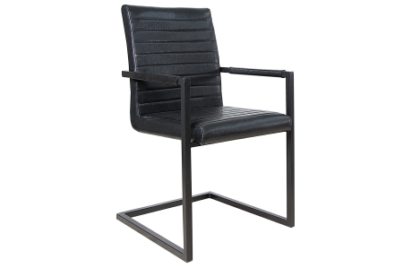 Scaune - Set 2 scaune LOFT din piele sintetica neagra