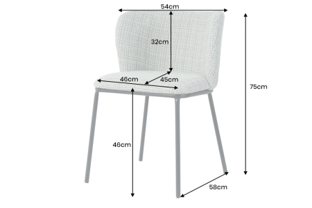 Set 2 scaune LYON din tesatura boucle [1]