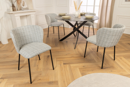 Set 2 scaune LYON din tesatura boucle [3]