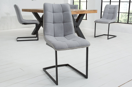 Set 2 scaune MIAMI din tesatura vintage gri deschis [1]